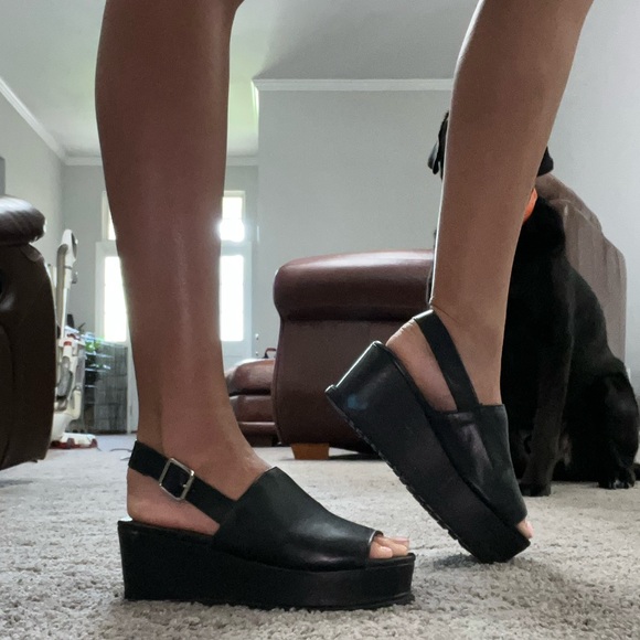 Black Platform Sandals - Picture 1 of 8